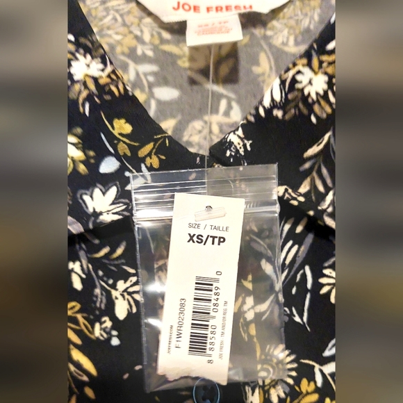 π£ Joe Fresh Women's Floral Button-Down Tie Waist Long Sleeved Dress NWT Size XS - Picture 5 of 11